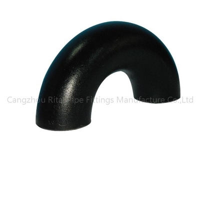 ASME B16.9 সময়সূচী 40 কালো পাইপ ফিটিং A234 দীর্ঘ ব্যাসার্ধ 180 ডিগ্রি কনুই