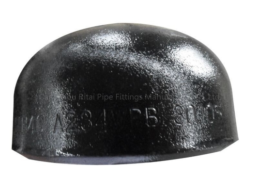 ASTM B16.25 B16.9 A234 GR.WPB কালো পাইপ ফিটিং ক্যাপ ASME SCH40 3.68mm 3.91mm