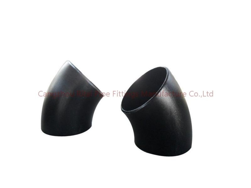ASTM B16.9 ঢালাই পাইপ ফিটিংস BW A234 WPB, 45 ডিগ্রী ছোট ব্যাসার্ধ কনুই